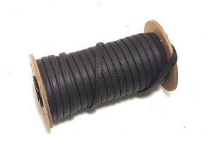 1/4" Stitched and Reinforced Real Leather Jewelry Cord in Brown Silky Cowhide (5 YDS)  2643XDA IMPERFECT RESTITCHED