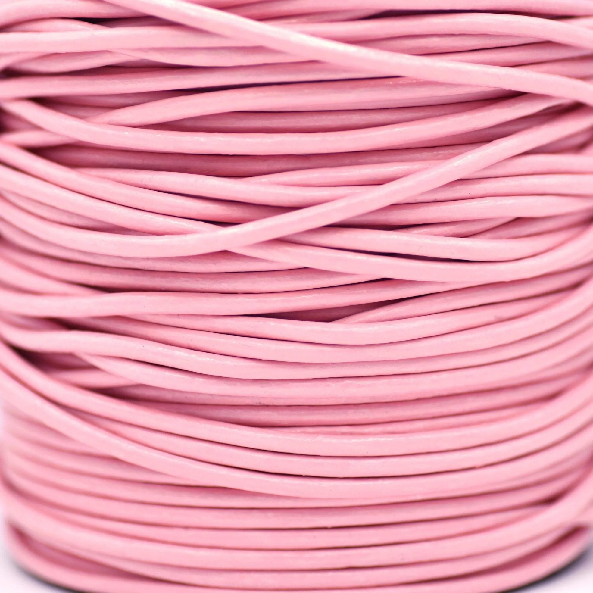 1.5mm Leather Cord - Baby Pink Color - Round