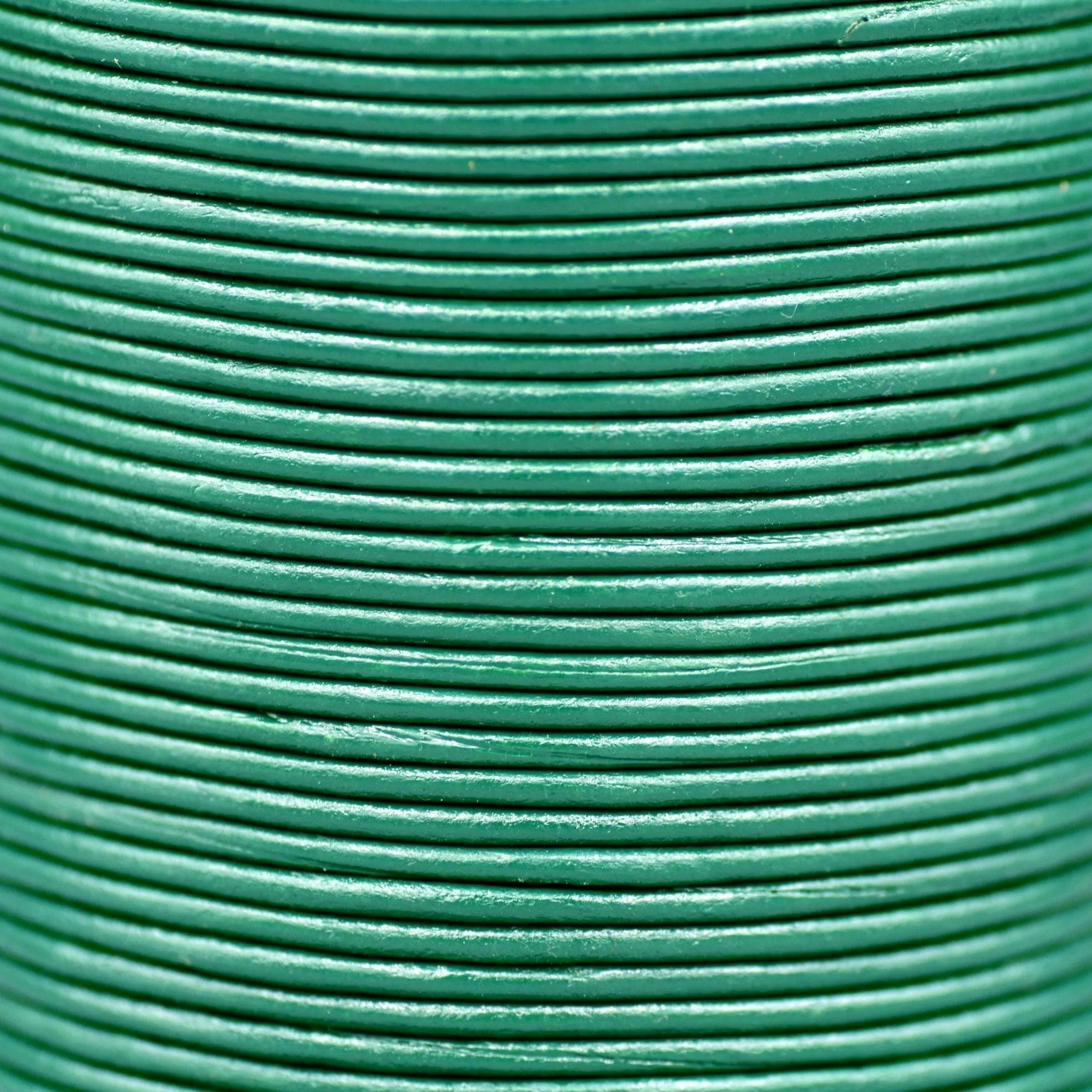 1.5mm Leather Cord - Emerald Green Color - Round