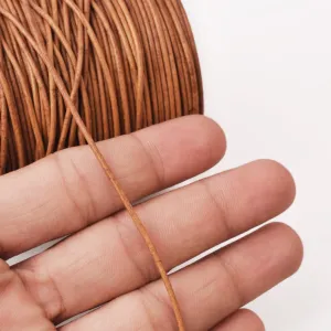 1.5mm Leather Cord - Vintage Natural Brown - Round