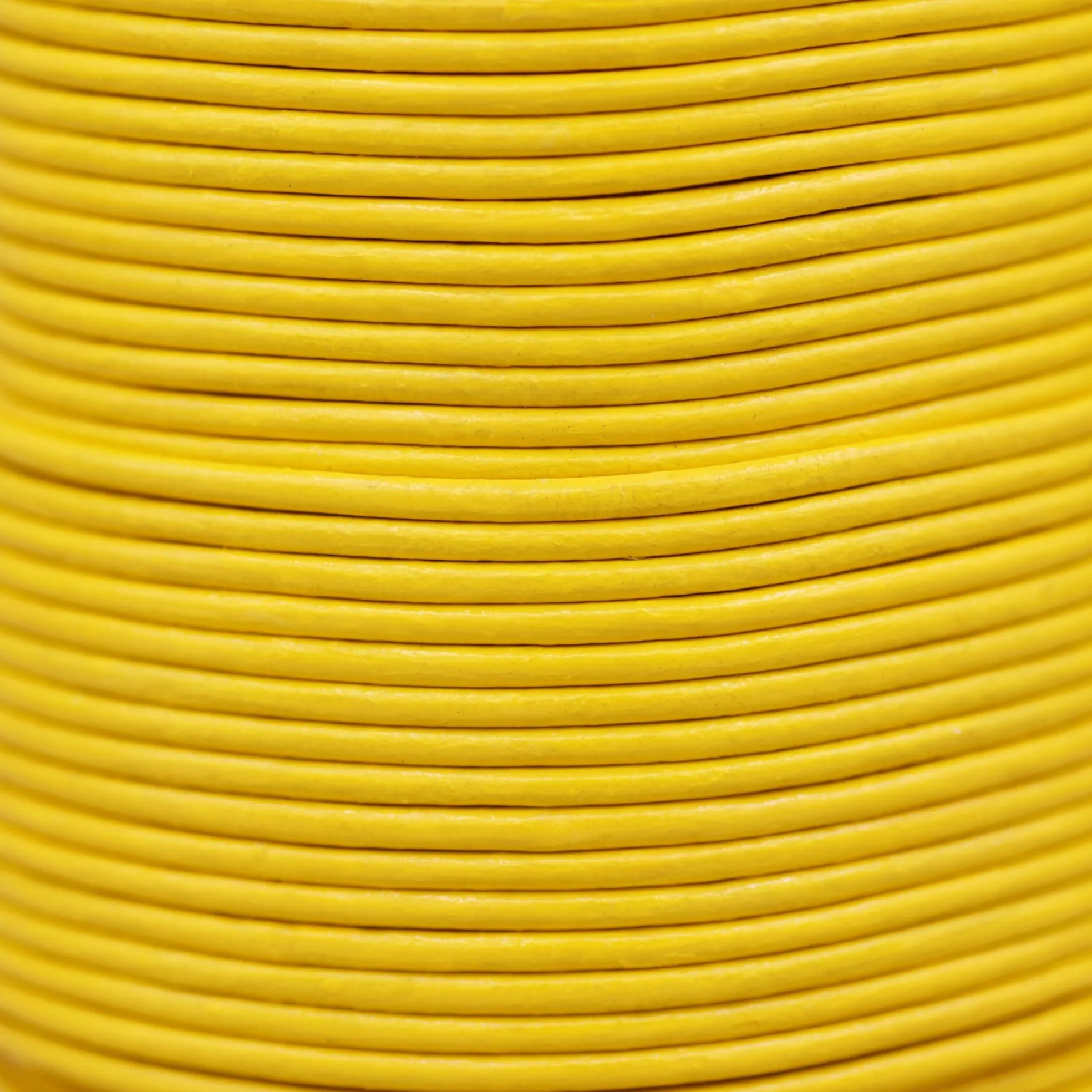 1.5mm Leather Cord - Yellow Color - Round