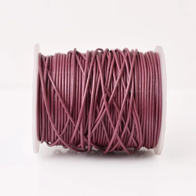 1.5mm Metallic Mauve Pink Purple Leather Cord -