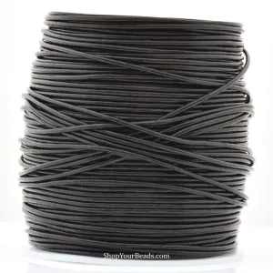 1.5mm Natural Black Leather Cord - Round