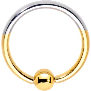 16 Gauge 3/8 Gold Tone Two Tone BCR Captive Ring