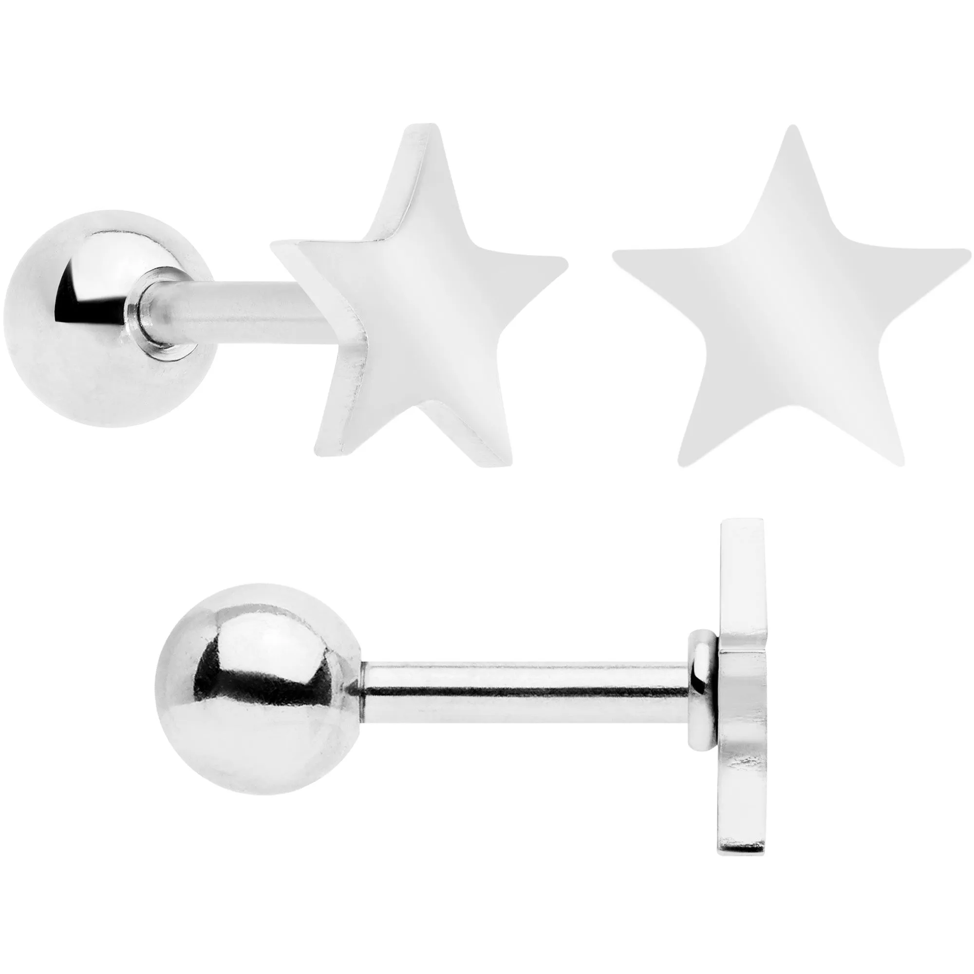 18 Gauge Clear CZ Gem Heart Cartilage Tragus Set of 8