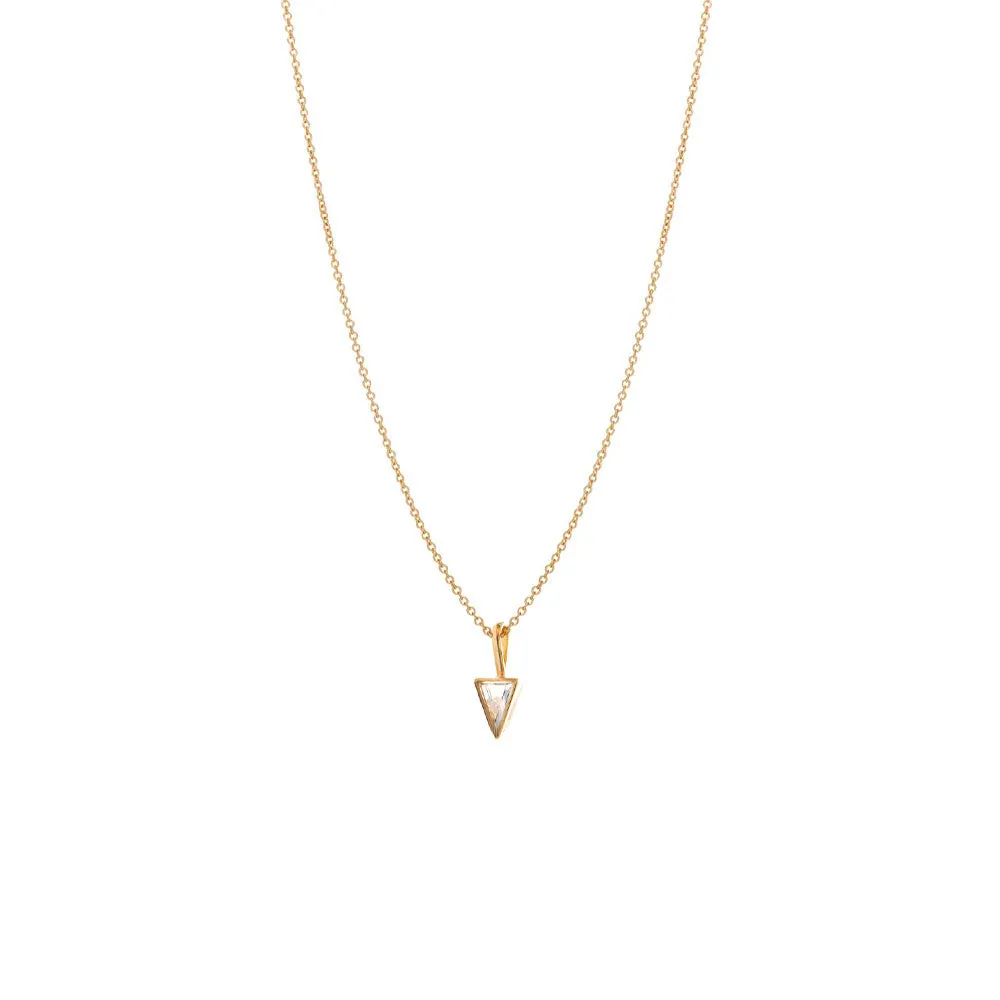 18 Karat Yellow Gold Triangle Mini Shaker Pendant with Diamonds