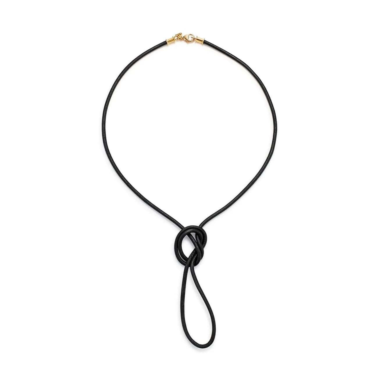 18K Black Leather Cord