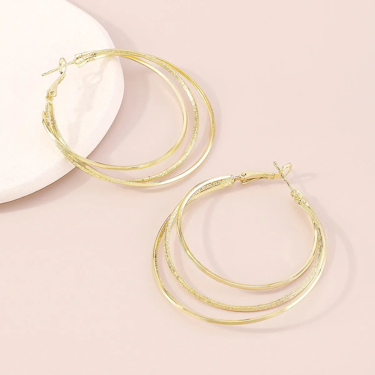 18K Gold-Plated Layered Hoop Earrings