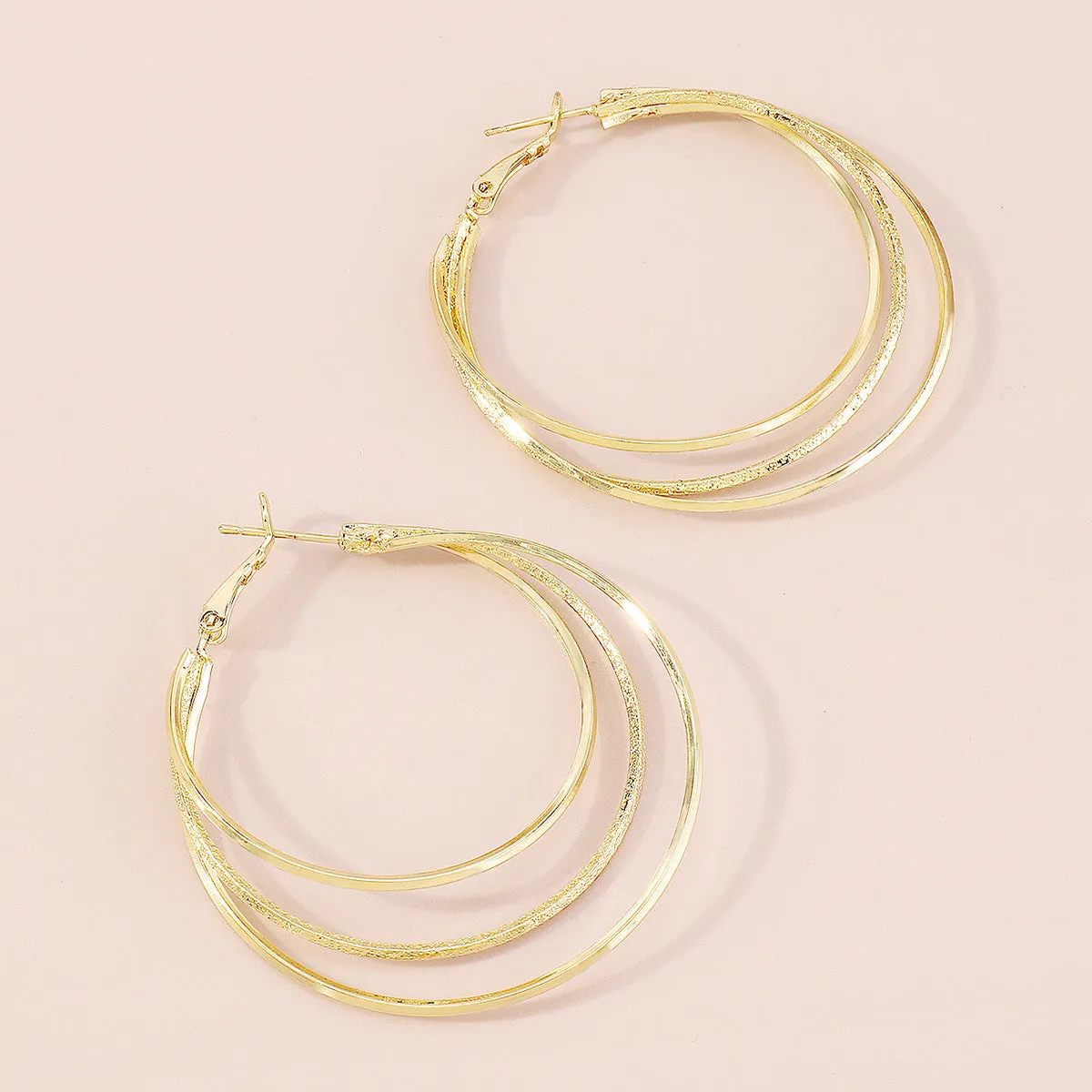 18K Gold-Plated Layered Hoop Earrings