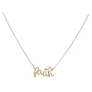 18K Gold Plated Necklace with Cursive "Faith"