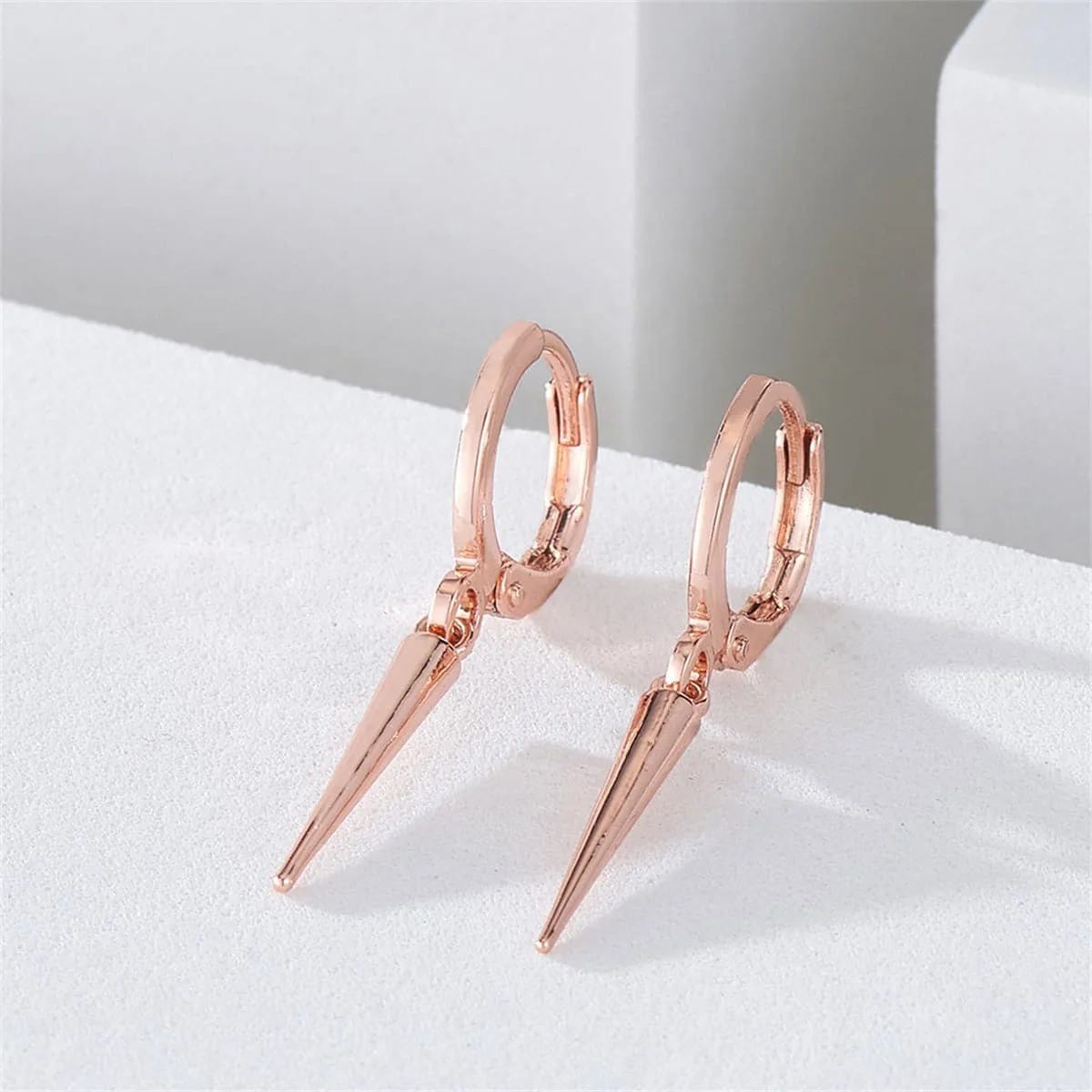 18K Rose Gold-Plated Awl Huggie Earrings