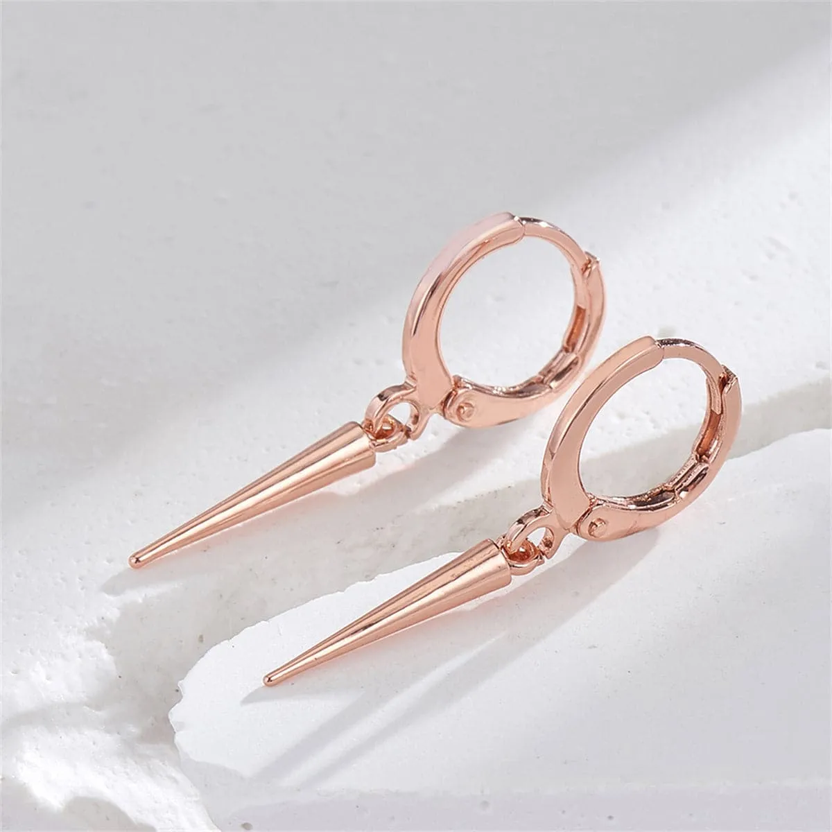 18K Rose Gold-Plated Awl Huggie Earrings