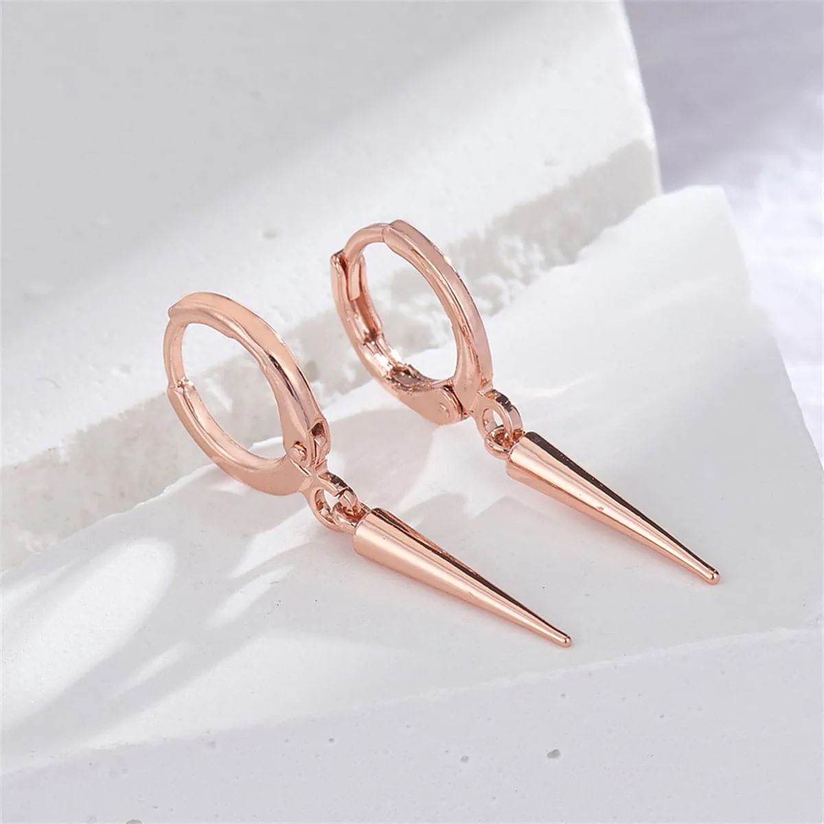 18K Rose Gold-Plated Awl Huggie Earrings