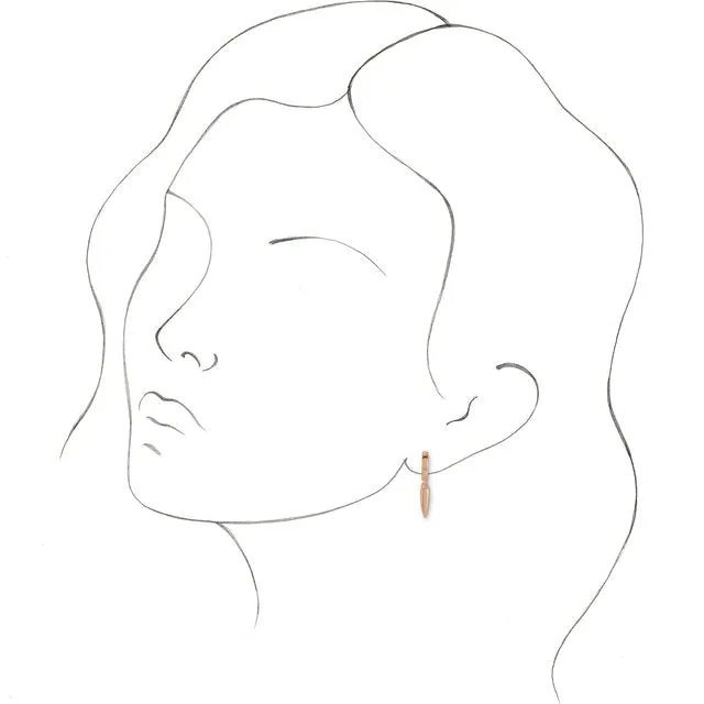 18K Rose Gold Spike Huggie Earrings