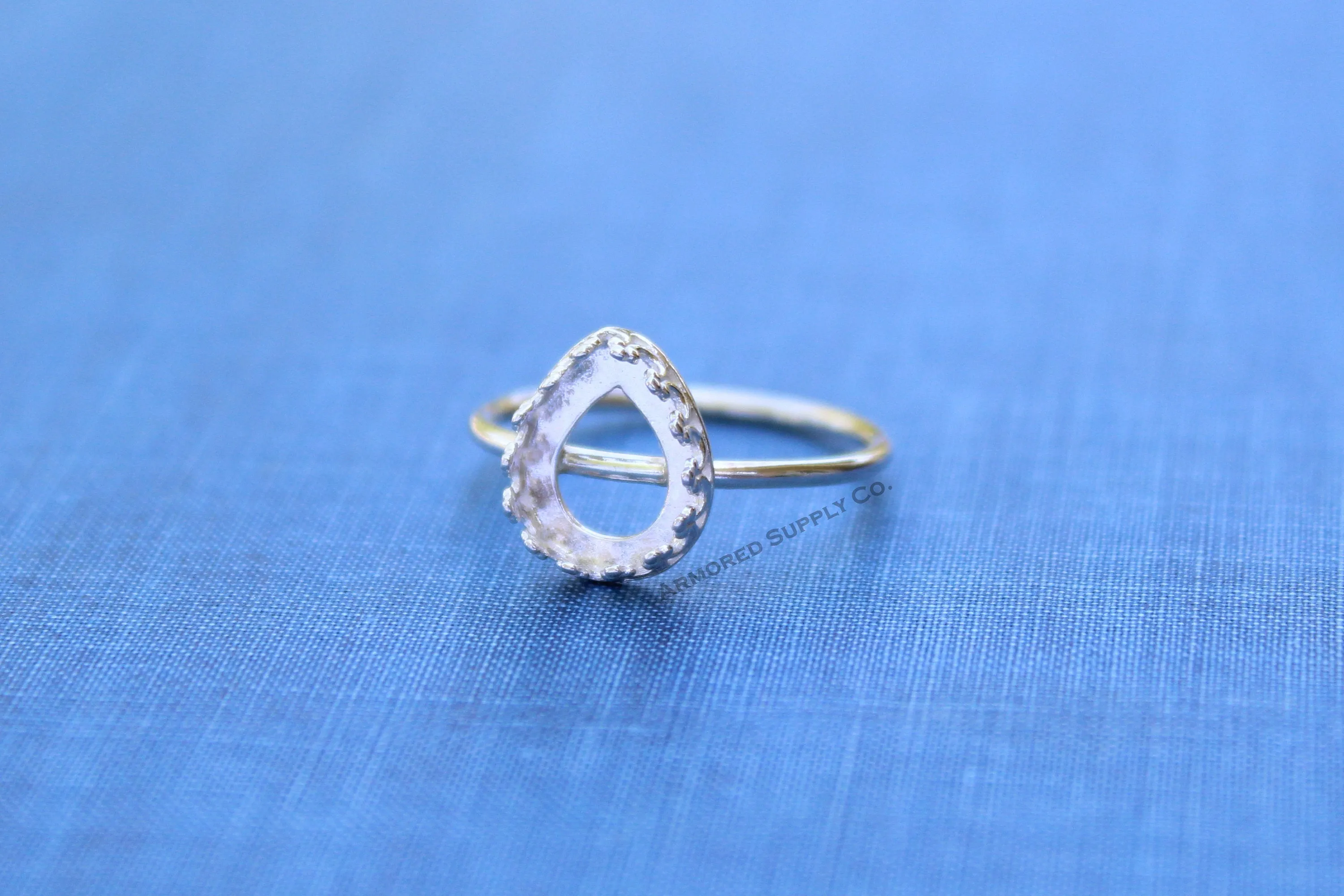 18x13mm Crown Pear Tear Drop Bezel Cup Ring blank
