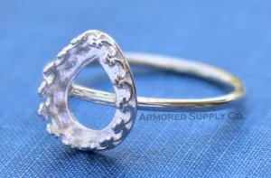 18x13mm Crown Pear Tear Drop Bezel Cup Ring blank