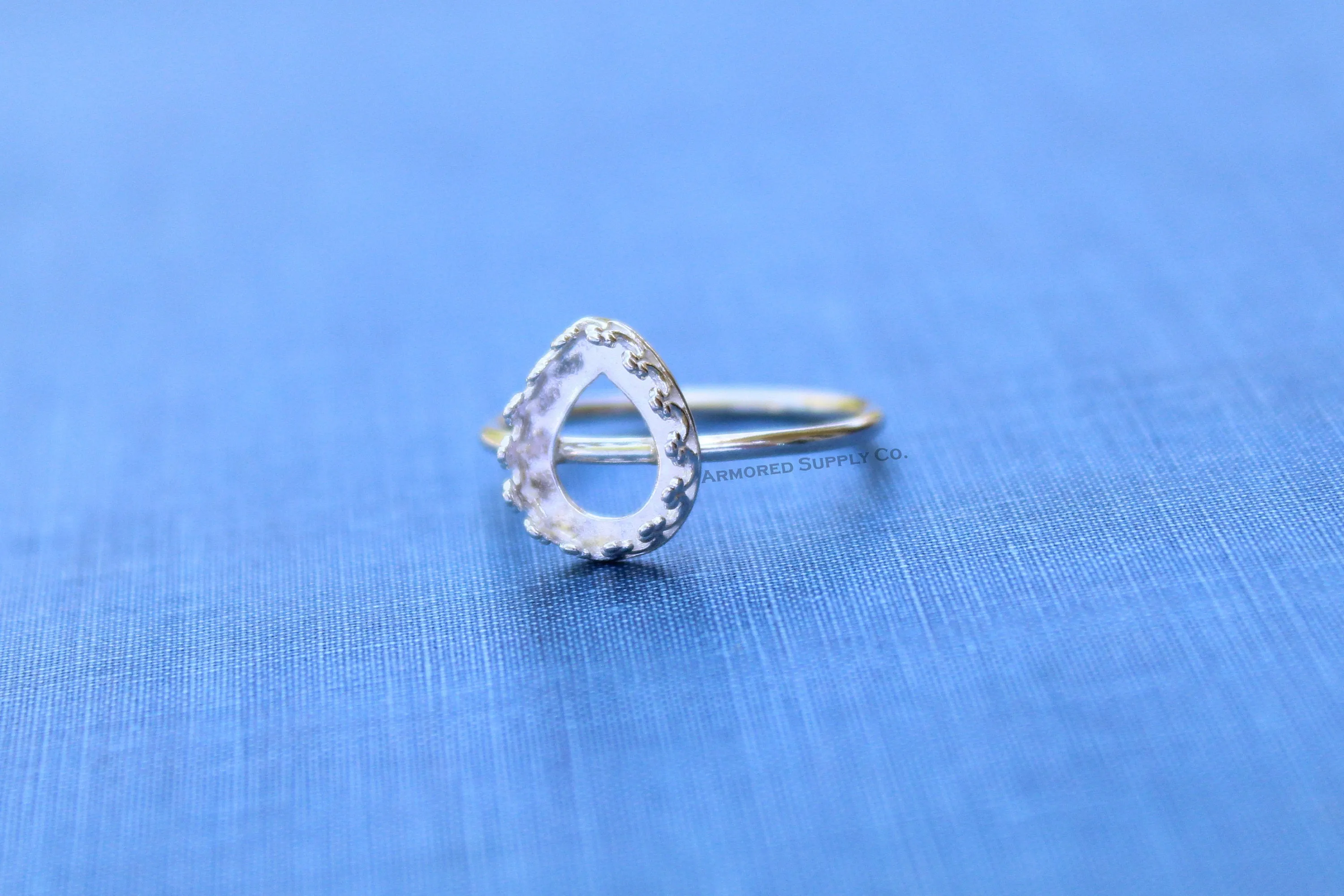 18x13mm Crown Pear Tear Drop Bezel Cup Ring blank