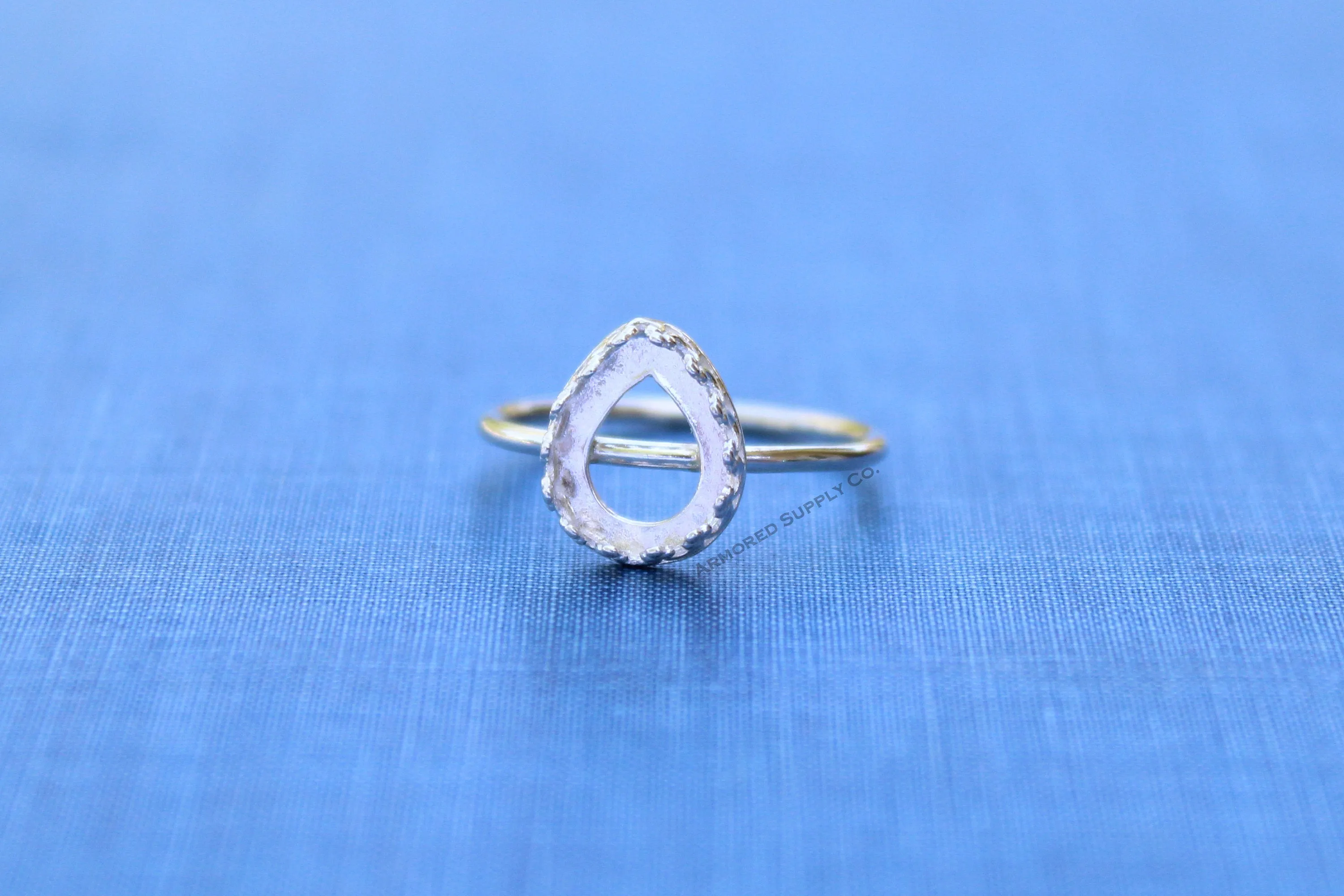 18x13mm Crown Pear Tear Drop Bezel Cup Ring blank