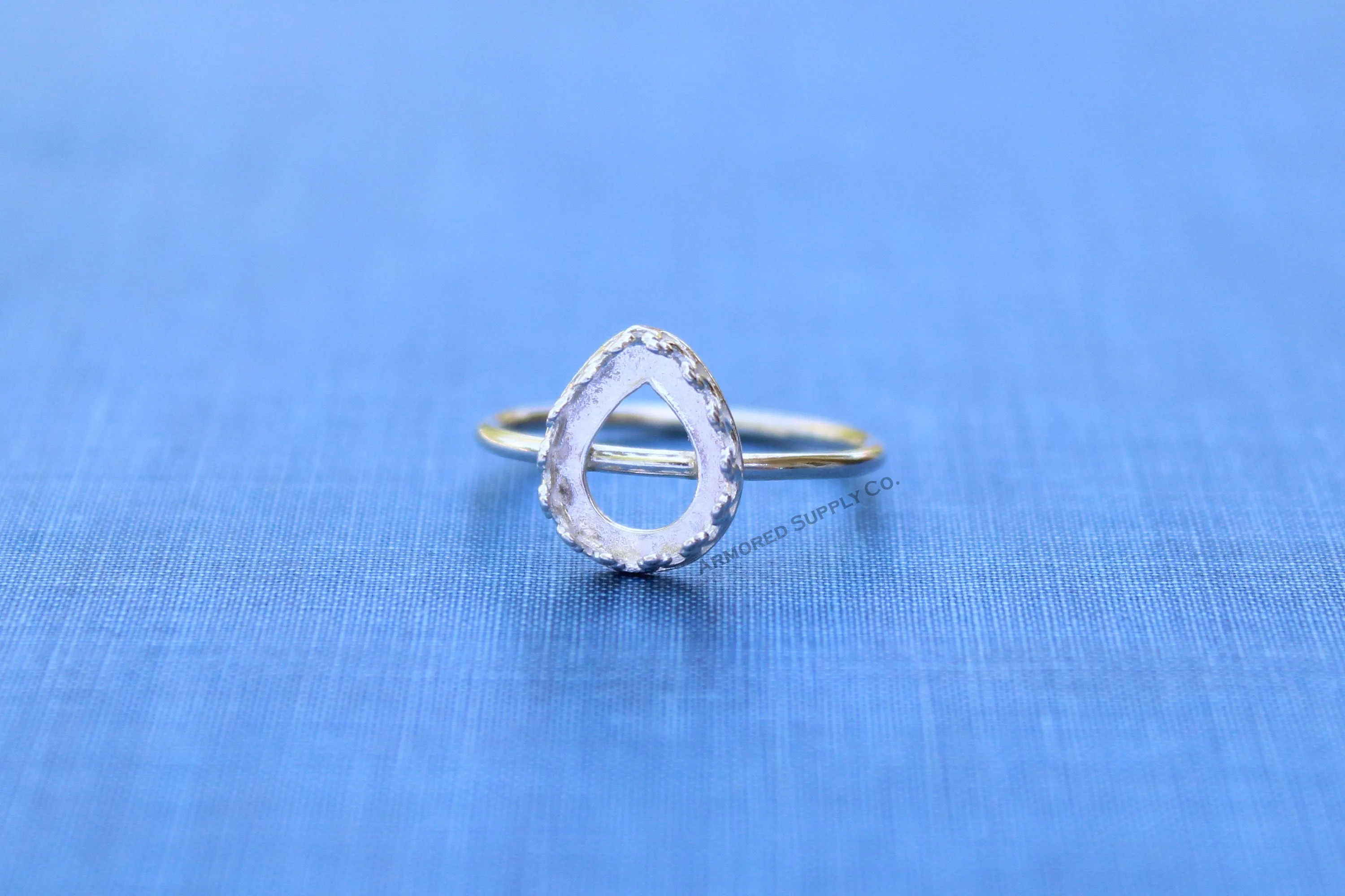18x13mm Crown Pear Tear Drop Bezel Cup Ring blank