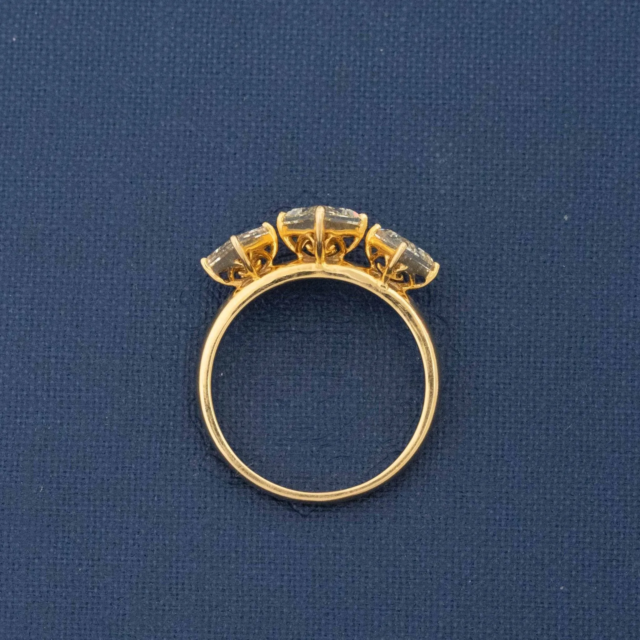 1.92ctw Kite Step Cut Diamond Trilogy Ring