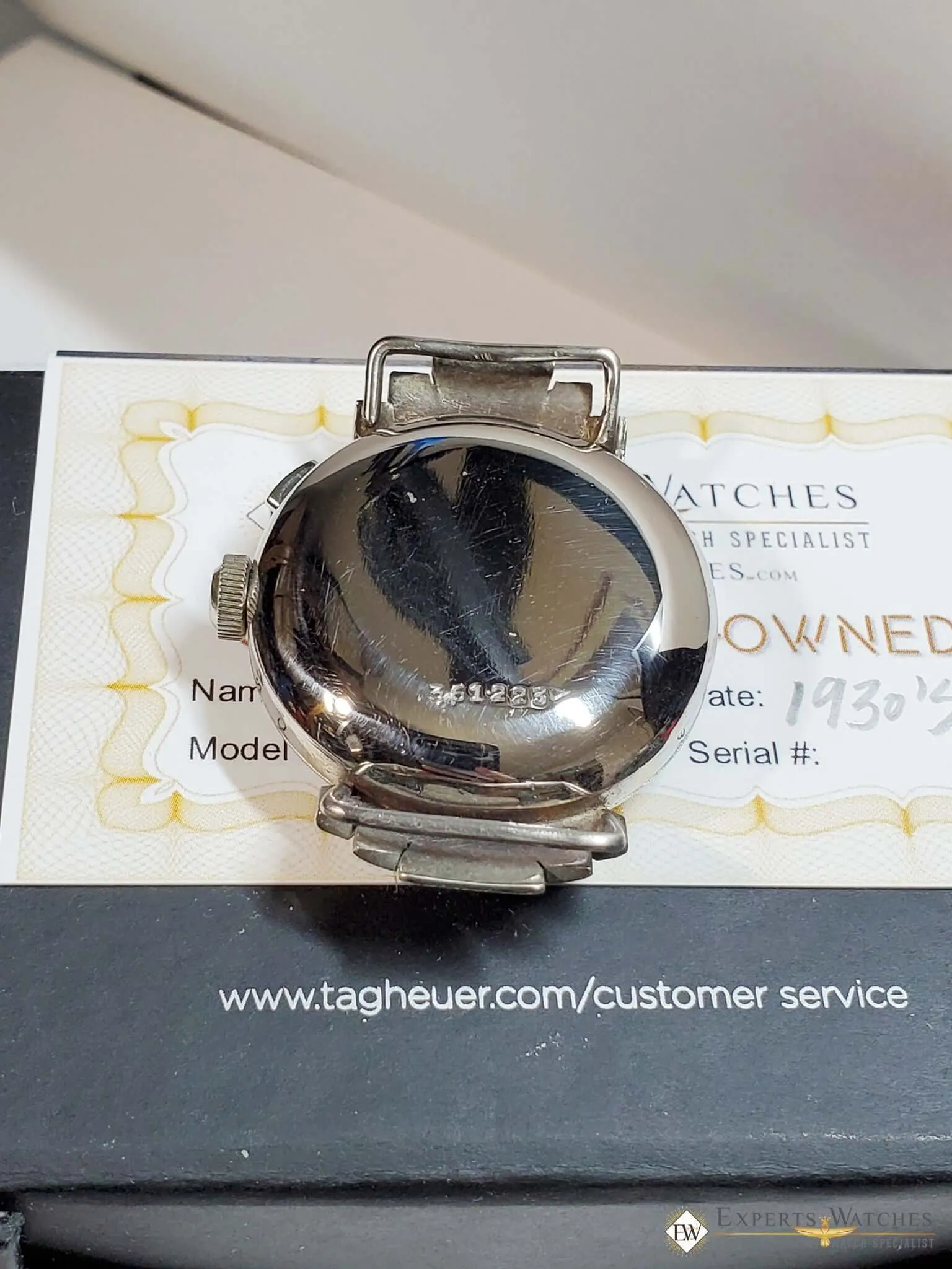 1930's Vintage Rare HEUER Ref 2403 Monopusher Chronograph Watch Fancy Lugs 351