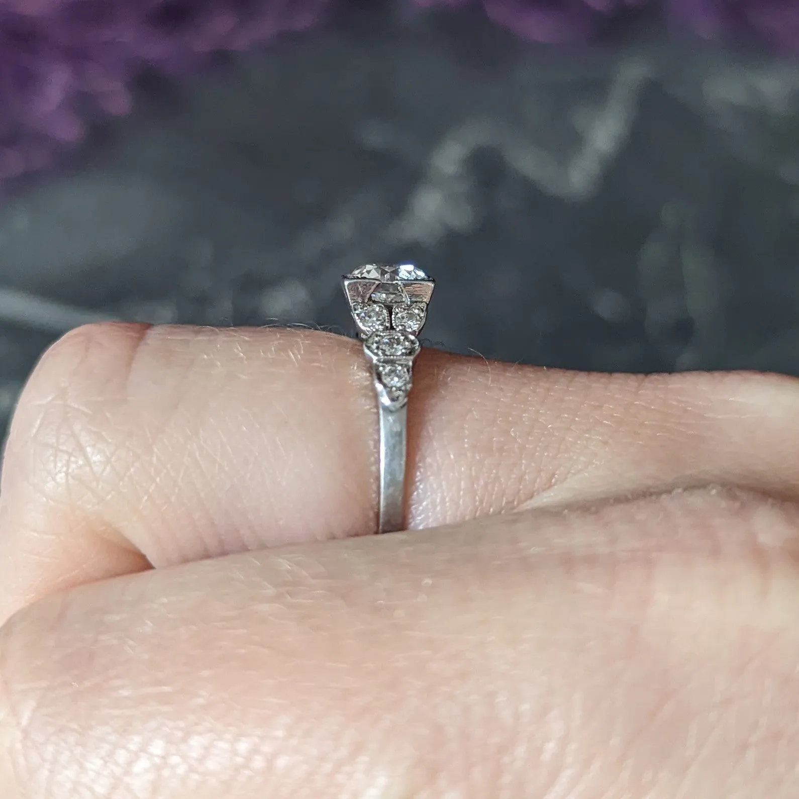 1933 Art Deco 1.02 CTW Diamond Platinum Engagement Ring GIA