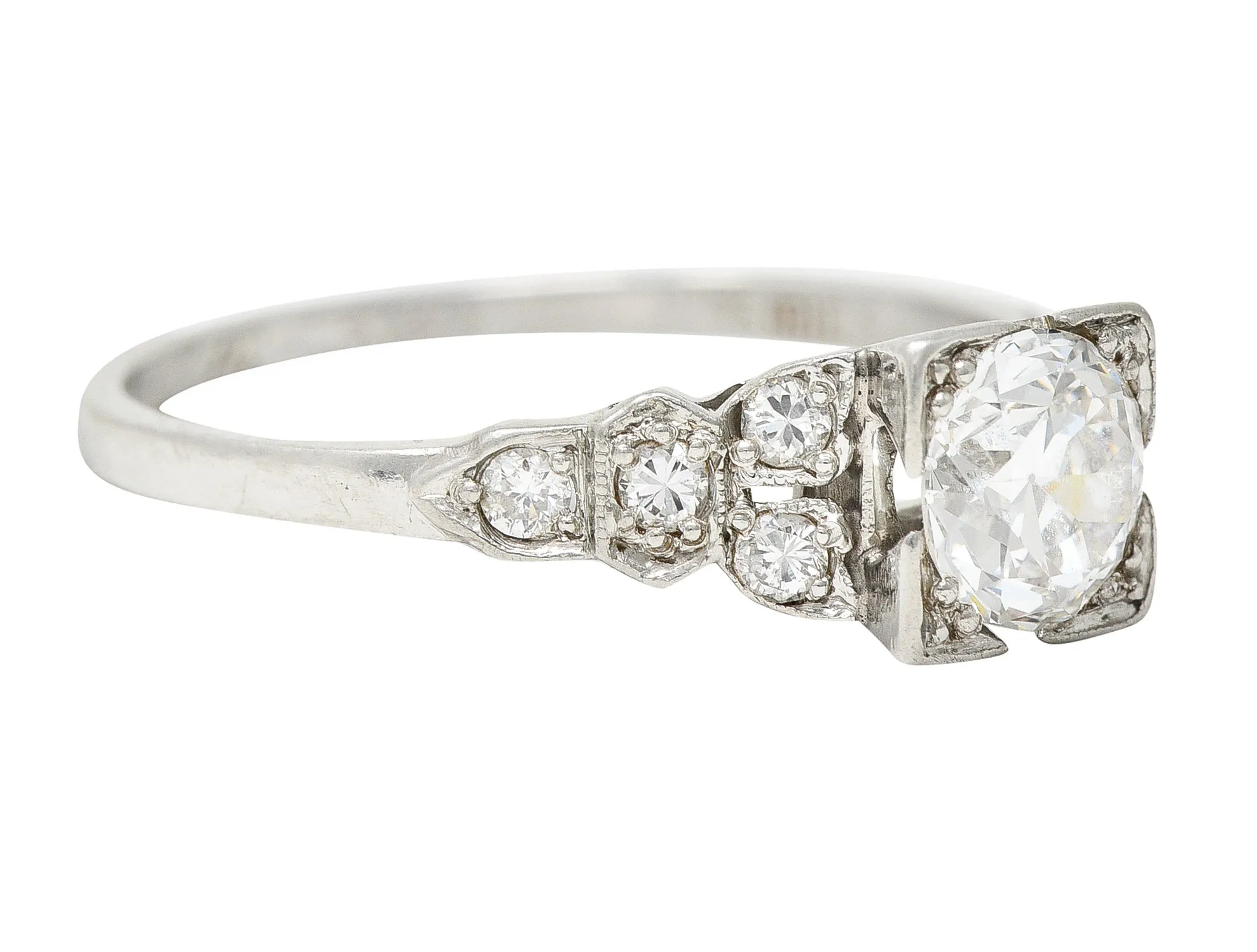 1933 Art Deco 1.02 CTW Diamond Platinum Engagement Ring GIA