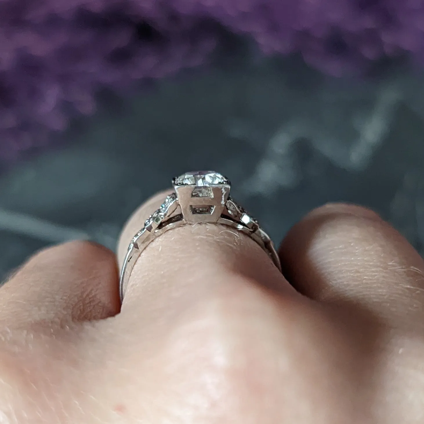 1933 Art Deco 1.02 CTW Diamond Platinum Engagement Ring GIA