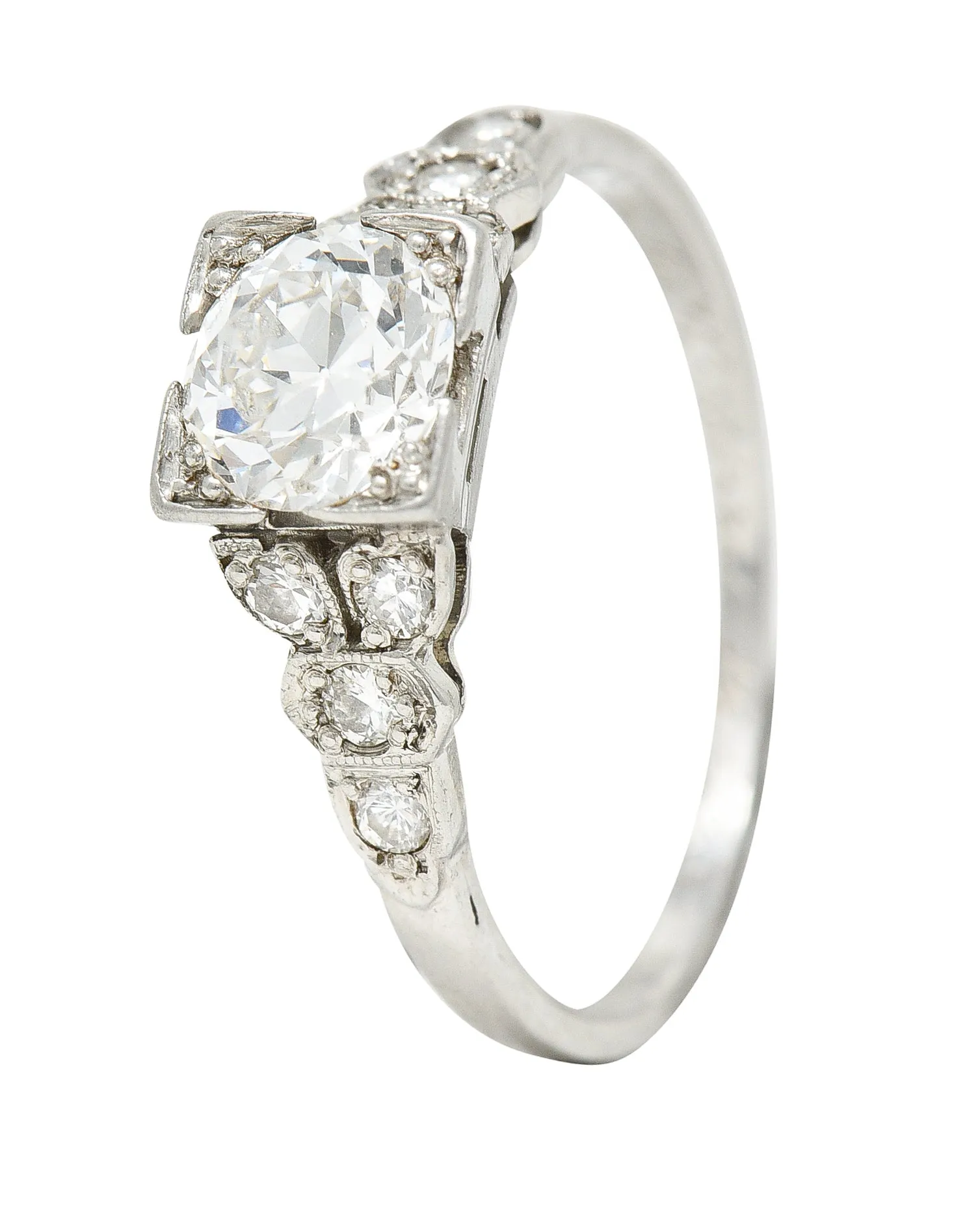 1933 Art Deco 1.02 CTW Diamond Platinum Engagement Ring GIA