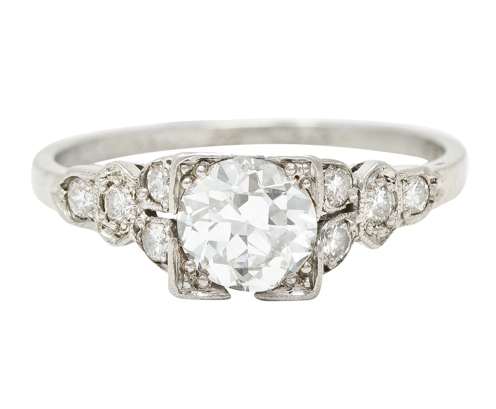 1933 Art Deco 1.02 CTW Diamond Platinum Engagement Ring GIA