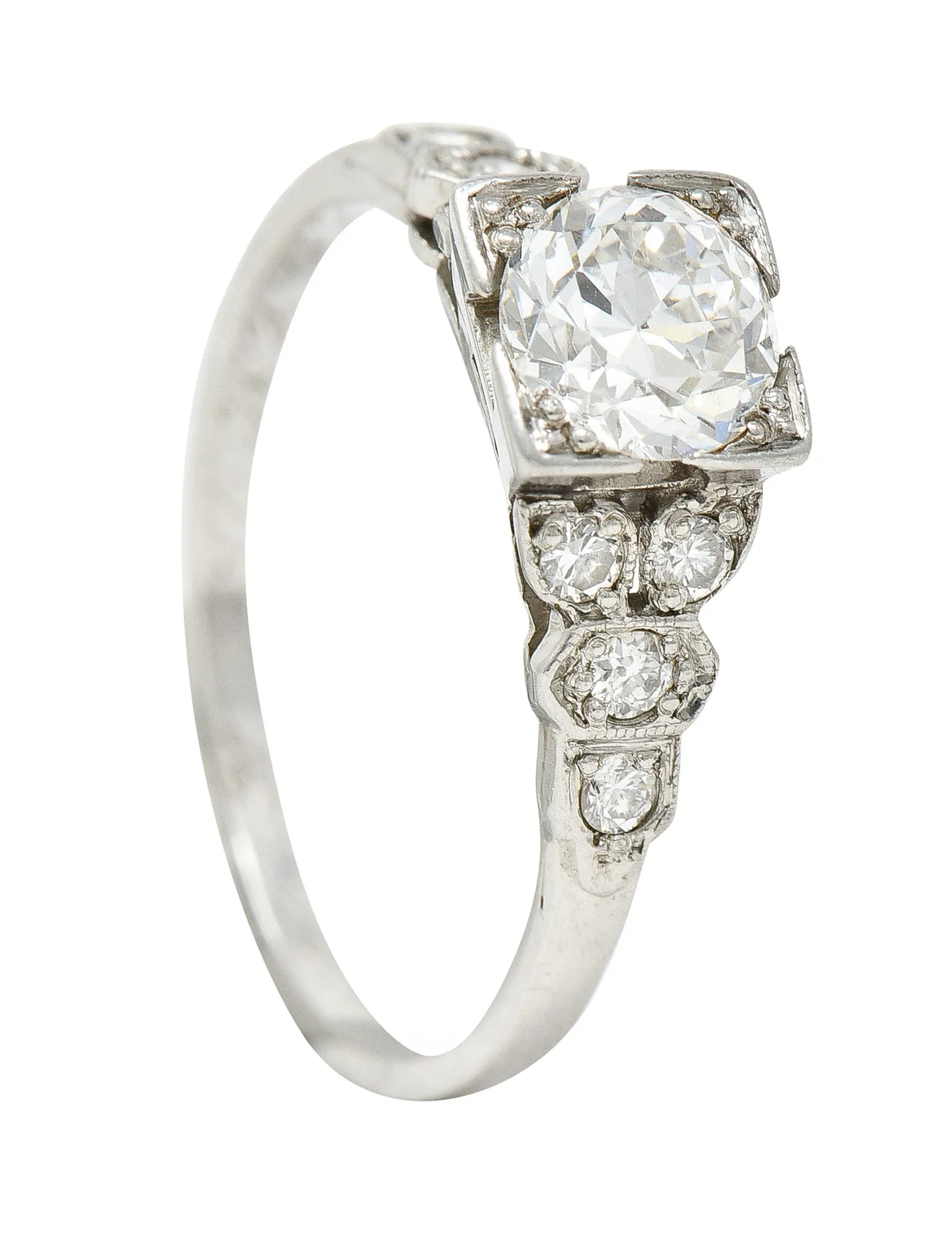 1933 Art Deco 1.02 CTW Diamond Platinum Engagement Ring GIA
