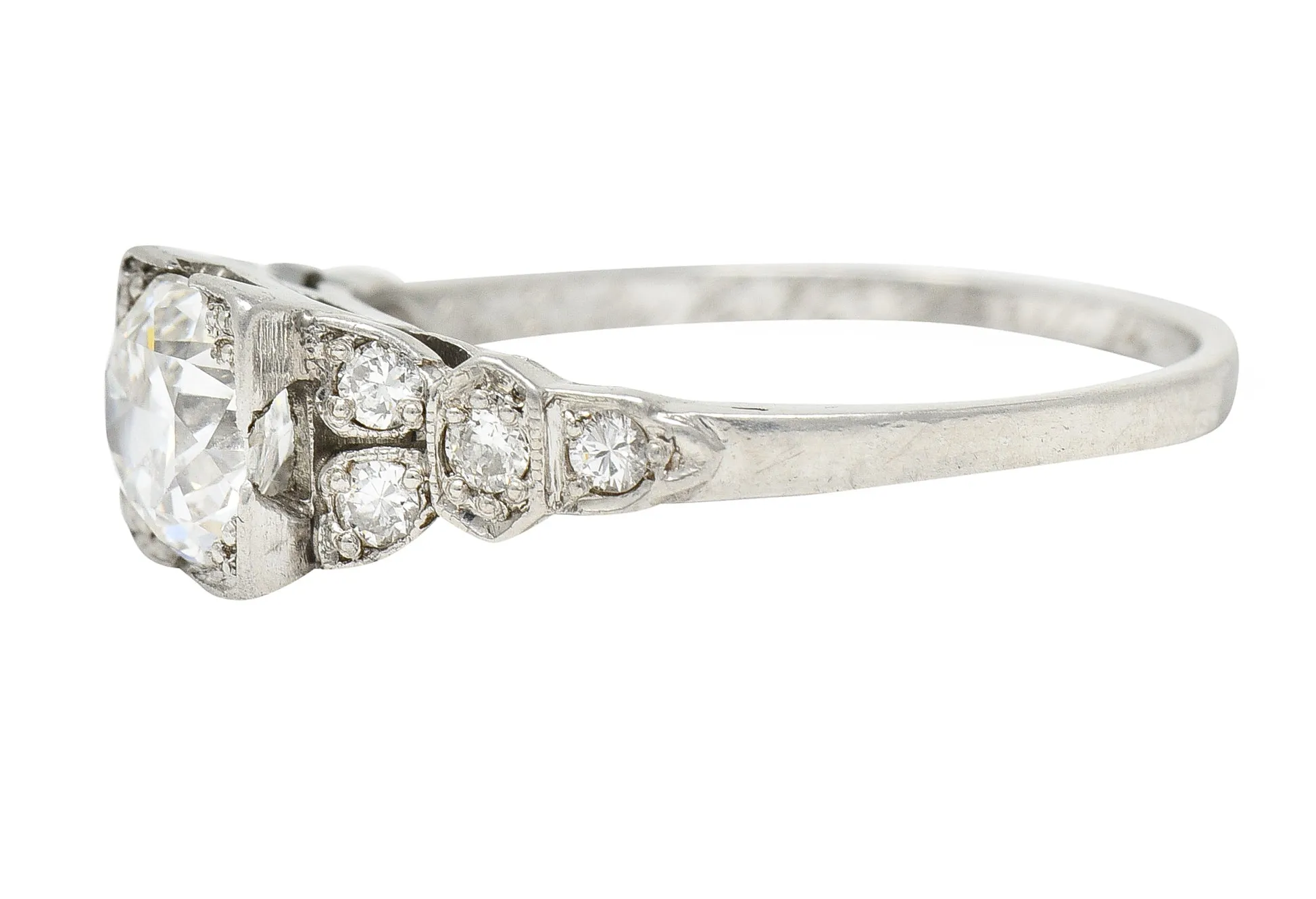 1933 Art Deco 1.02 CTW Diamond Platinum Engagement Ring GIA