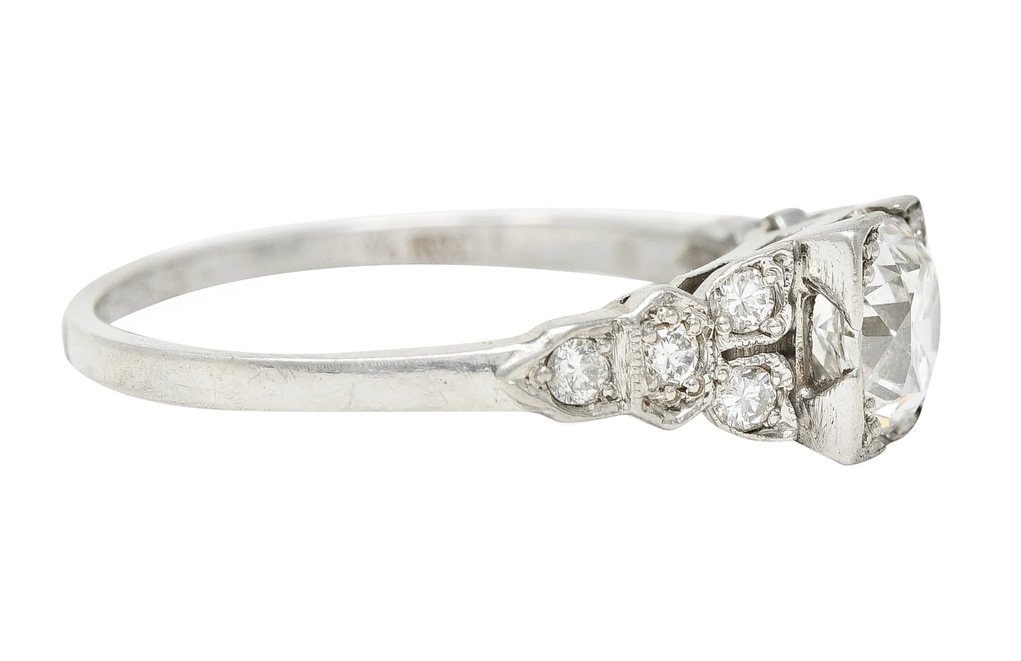 1933 Art Deco 1.02 CTW Diamond Platinum Engagement Ring GIA