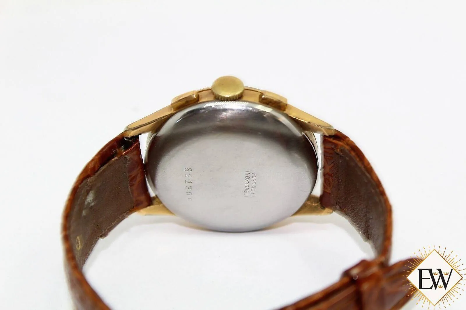 1940 Vintage Military LE PHARE Chronograph Landeron 248 17j Gold Top Men Watch