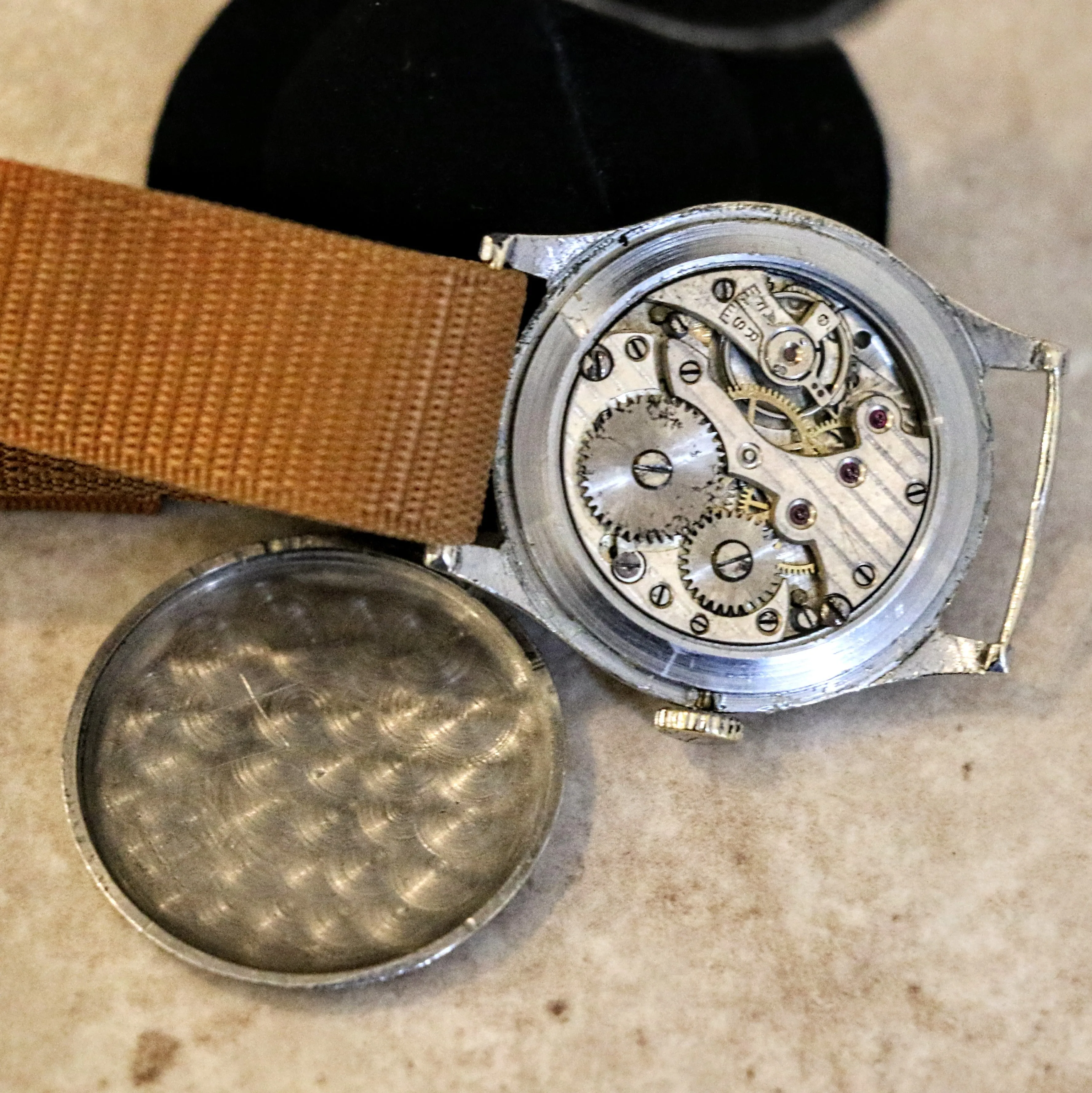1940s ANCRE 15 Rubis Wristwatch Vintage French WWII Military Watch