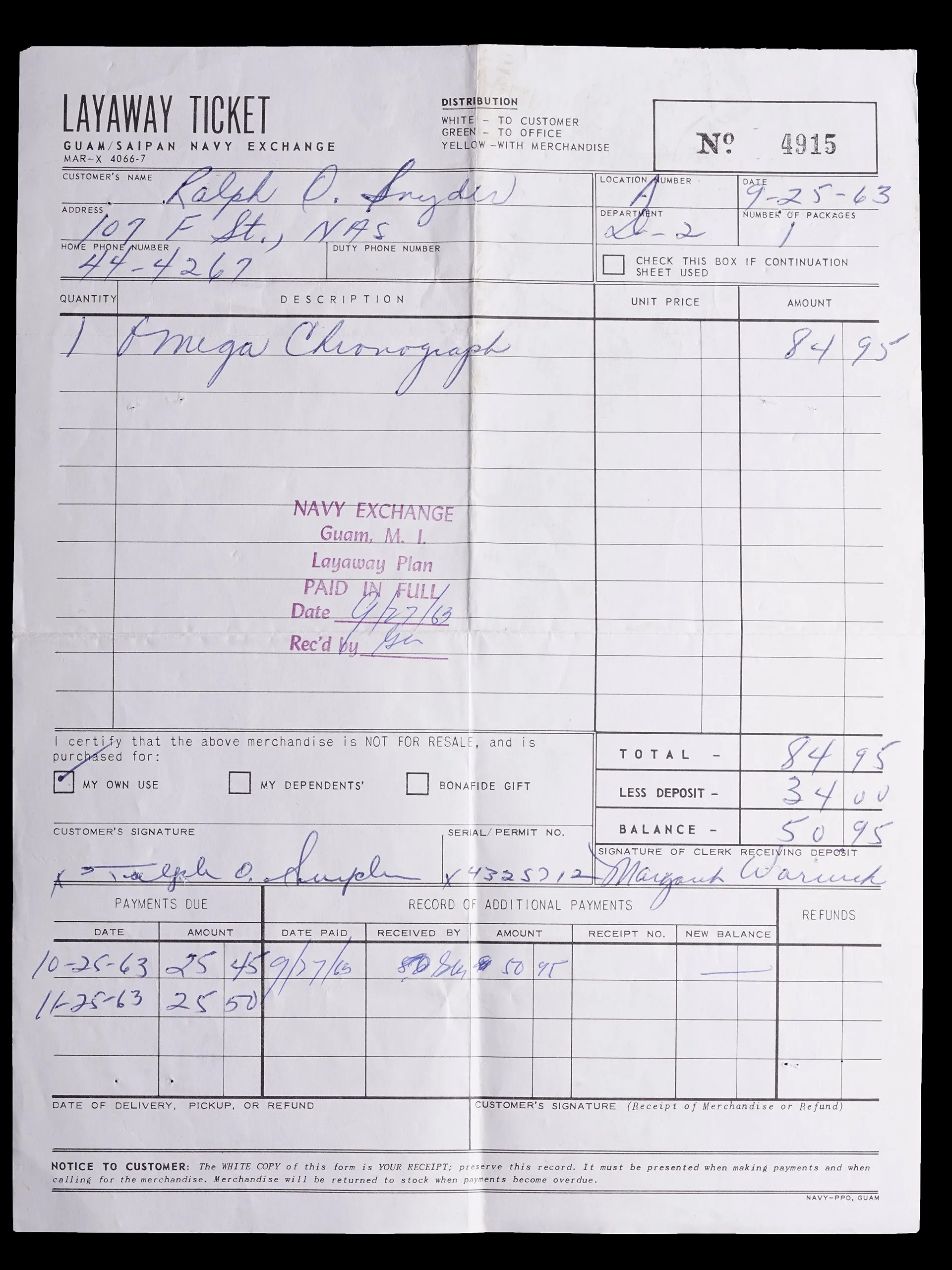 1962 OMEGA Speedmaster (Ref. CK2998-61) Cal. 321 W/ Military Provenance & Letter From The Original Owner