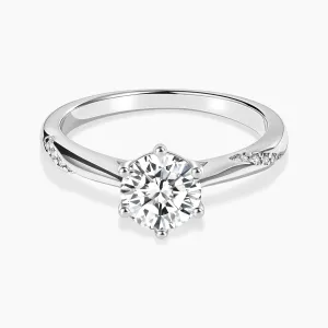 1CT Round Cut Moissanite Wedding Rings