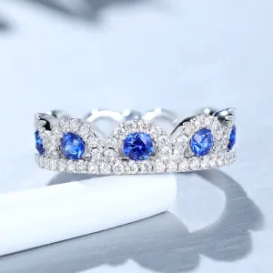 1CTW Diamond and Sapphire Crown Ring