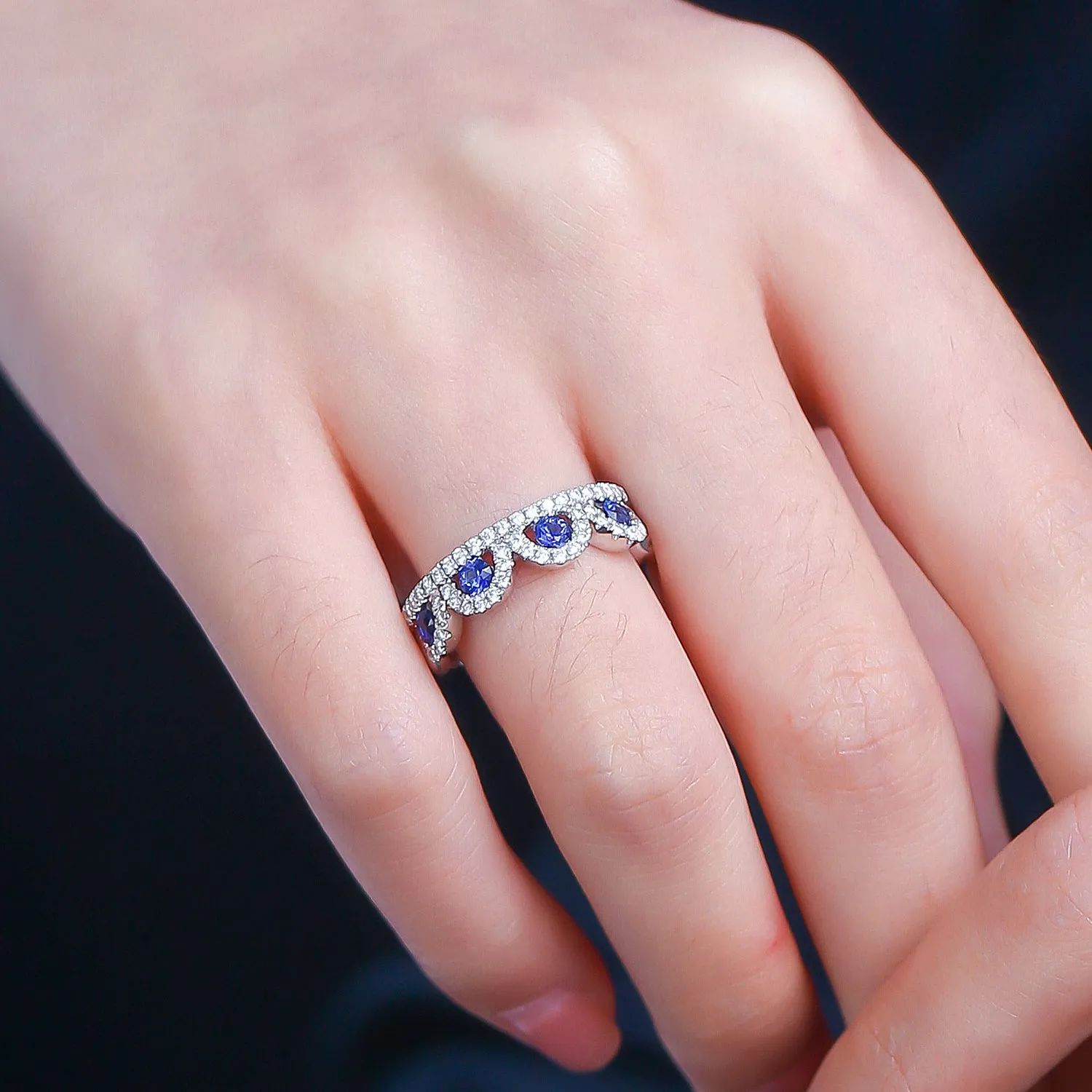 1CTW Diamond and Sapphire Crown Ring