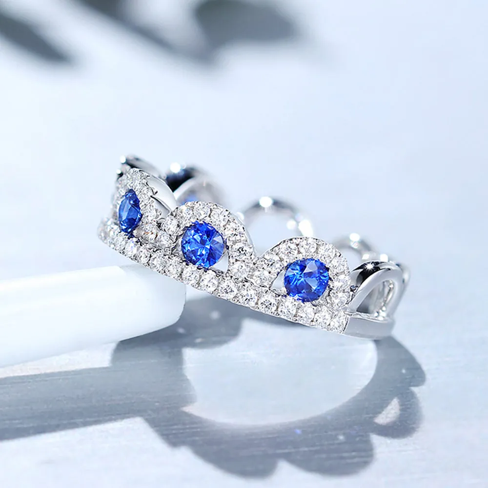 1CTW Diamond and Sapphire Crown Ring