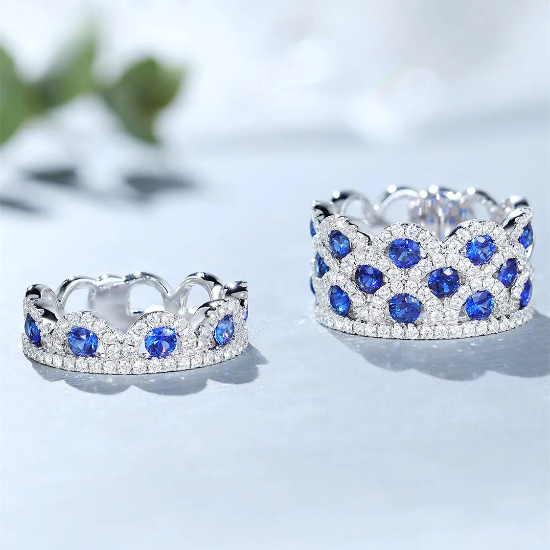 1CTW Diamond and Sapphire Crown Ring