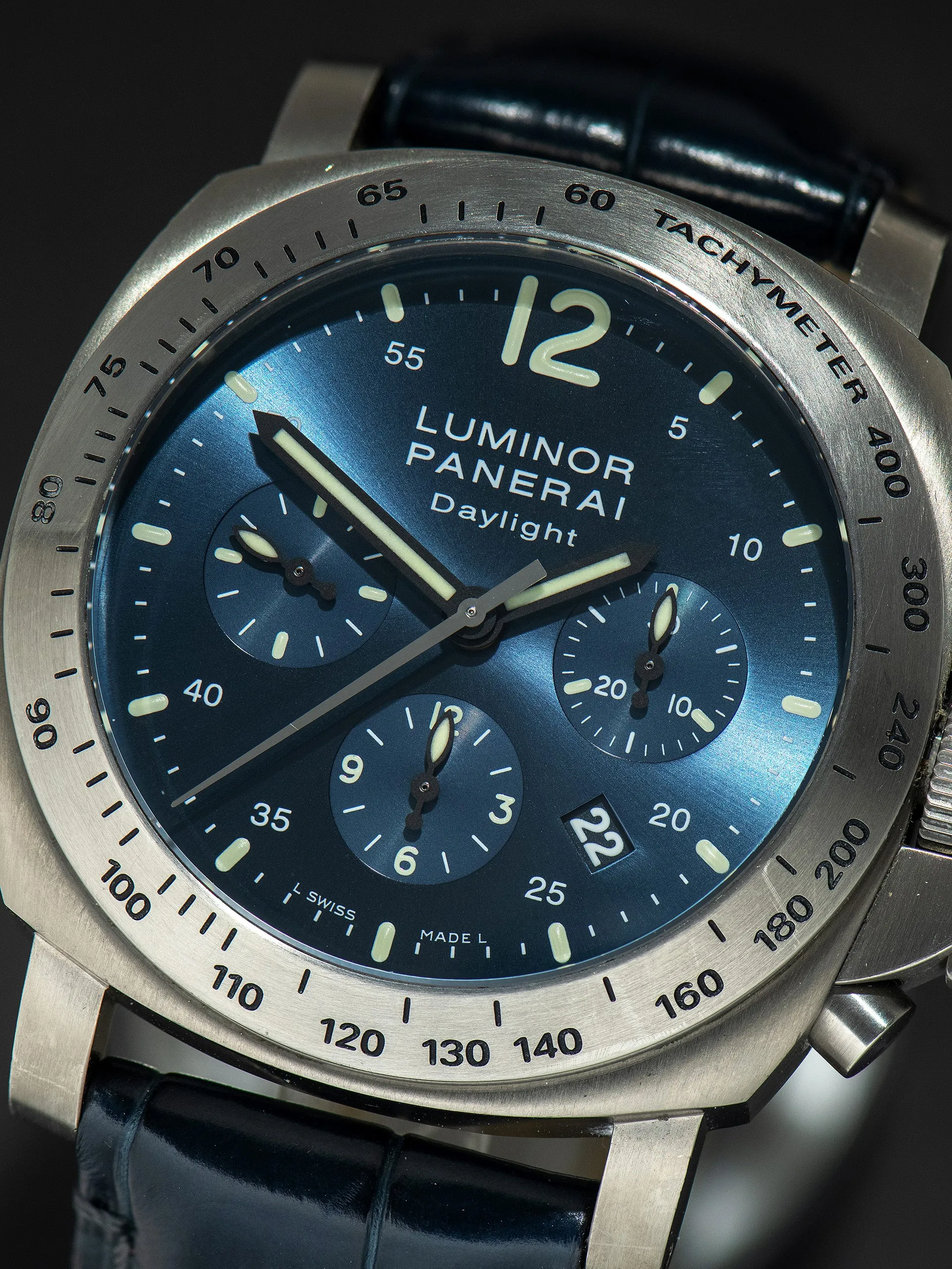 2008 Panerai Luminor Daylight Chronograph Titanium (Ref. PAM 00326) W/ Box, Papers, & Additional Titanium Bracelet