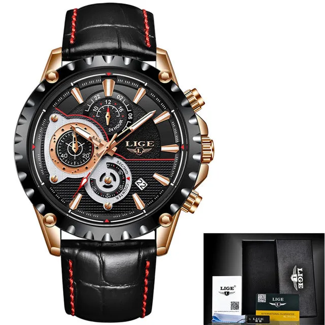 2018 New Fashion LIGE Mens Watch Men Full Steel Business Watch