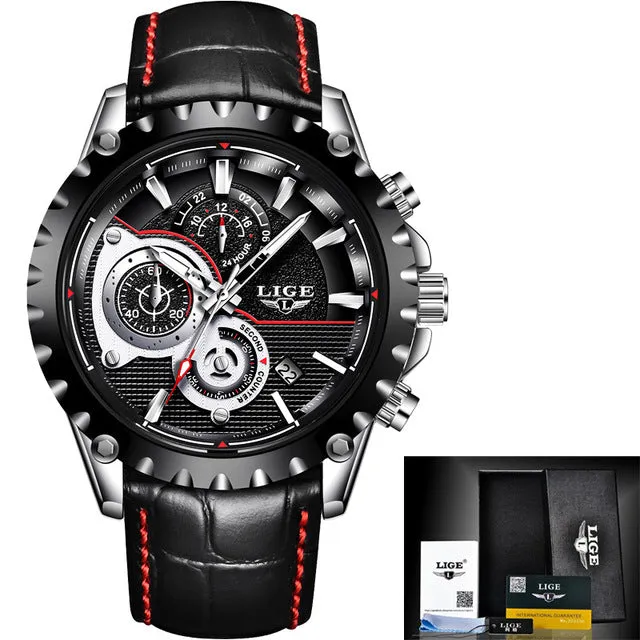 2018 New Fashion LIGE Mens Watch Men Full Steel Business Watch