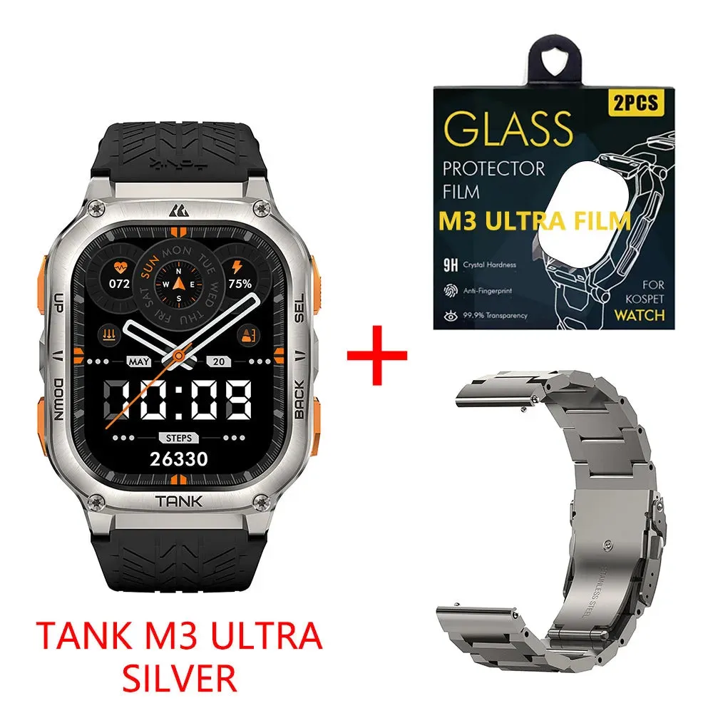 2024 KOSPET TANK M3 Ultra GPS Smartwatches For Men Smart Watch Women AOD 480mAh Military Digital AMOLED Bluetooth Rugged Watches