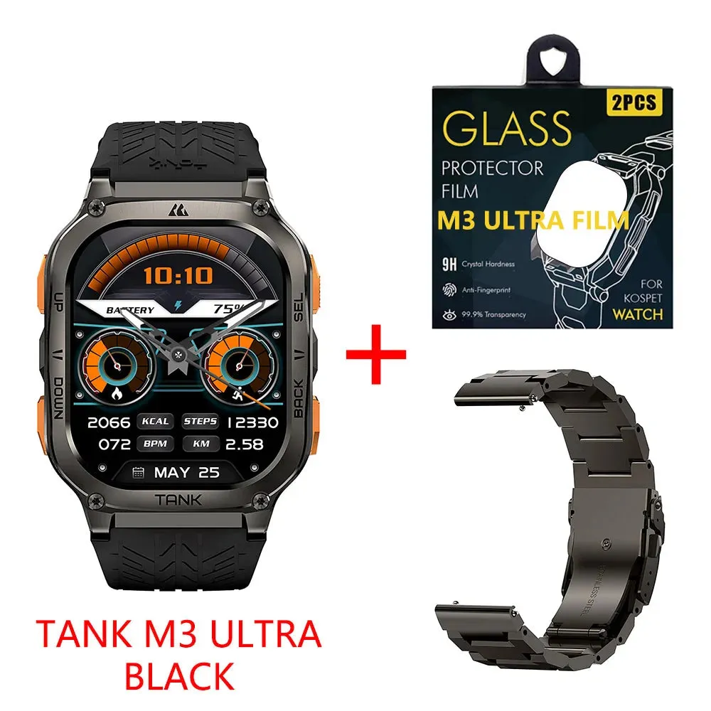 2024 KOSPET TANK M3 Ultra GPS Smartwatches For Men Smart Watch Women AOD 480mAh Military Digital AMOLED Bluetooth Rugged Watches