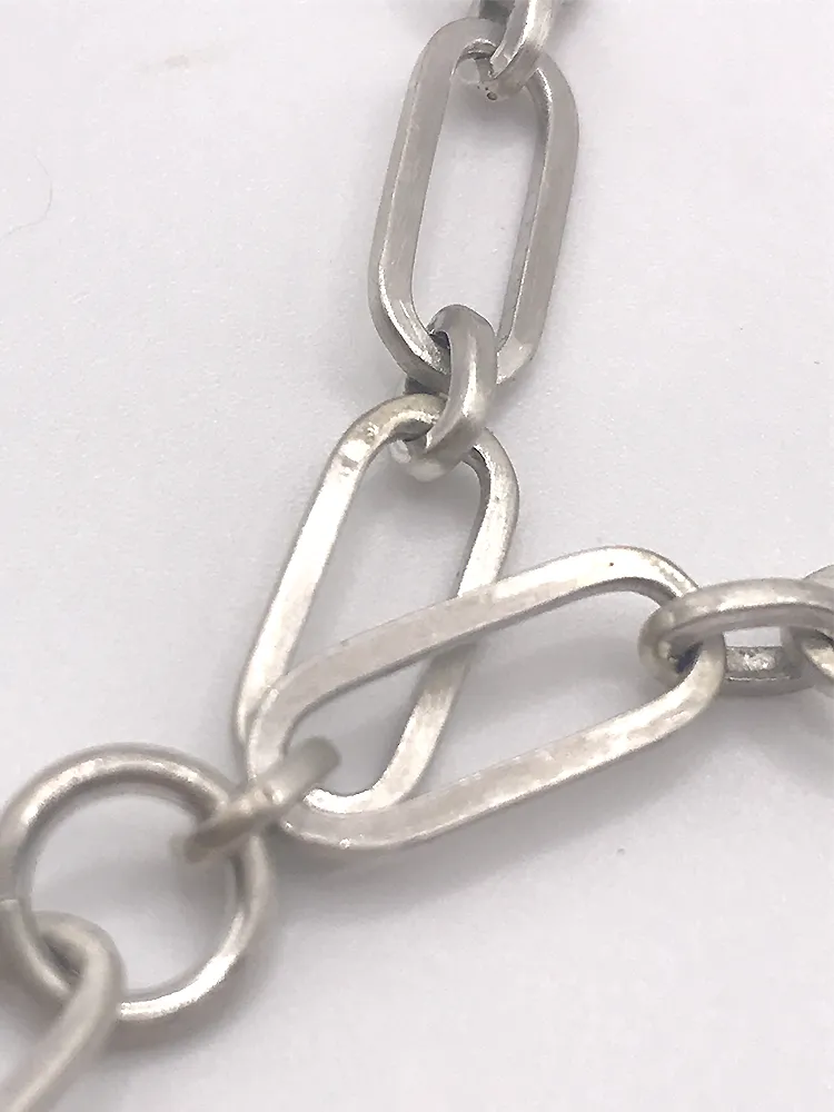 20" Paper Clip Connected Lariat Necklace
