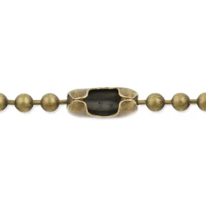 24 inch(60cm) long brass 3.2MM Ball Chain Necklaces with Connectors Crafting Ball Chain wholesale antique bronze 10pcs