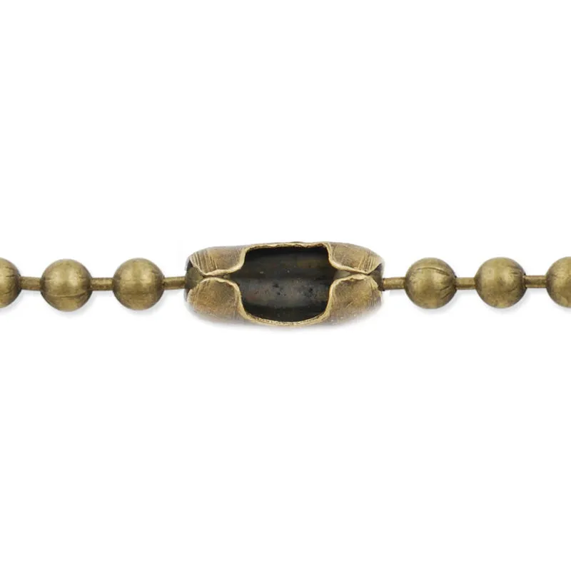 24 inch(60cm) long brass 3.2MM Ball Chain Necklaces with Connectors Crafting Ball Chain wholesale antique bronze 10pcs