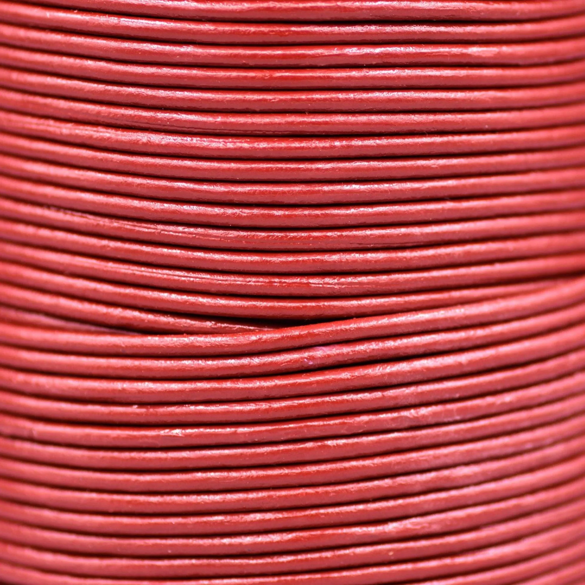 2mm Leather Cord - Dark Red Color - Round - Indian Leather - Wrap Bracelet Making Findings